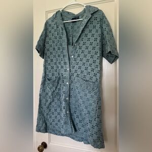 GAP Teal Eyelet Dress